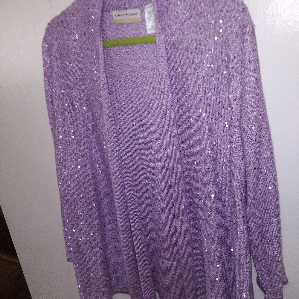 BNWT Lavendar Knit Sequin Cardigan